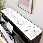 Piano Top Runner Mat, Non-Slip Rubber Bottom, Free Cut Top Protector Dust-Proof Covers for Piano Musical Instrument, Chiffonier, Chest of Drawers, TV Stand, Television Cabinet(White Note,61" x 13.8") by Apriciti