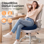 CloudBliss Donut Pillow Stadium Seat Cushion for Tailbone Pain Relief and Hemorrhoids, Memory Foam Seat Chair Cushion, Portable Seat Cushions for Bleachers, Car, Home & Office - Image 2