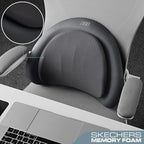 Skechers Lumbar Pillow Premium Memory Foam,Double-Layer-Office Chair Cushion for Tailbone Pain Relief,Butt Pillow for Office Chair,Car seat Cushion,Long Sitting Office Workers,and Car Drivers,Black - Image 4