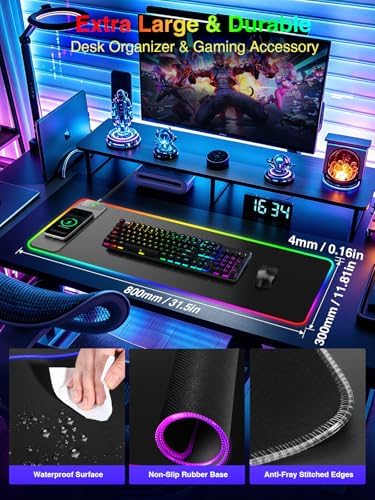 Wireless Charging Mouse Pad Gaming, 31.5"x11.8" Large Desk Mat, Waterproof - Image 2