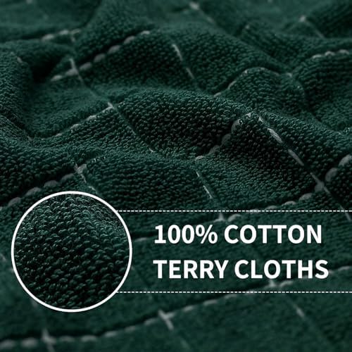 Homaxy Cotton Terry Kitchen Towels and Dishcloths Set of 16, Blackish Green - Image 6