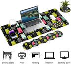 Keyboard Mouse Pad Set, Extended Gaming Mouse Pad+Ergonomics Keyboard Wrist Rest Support, Memory Foam, Easy Typing Pain Relief, 4Pcs XL Ultra Thick Desk Mat,Colorful Cats - Image 3