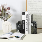 Koville Luxury Marble Bookends for Shelves, Decorative Stone Book Ends, 7lbs Heavy-Duty Marble Book Holders, Bookshelf Apartment Decor for Normal Books/CD/Video Games - Image 5