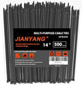 14 Inch Zip Ties Double Sided Toothed (Bulk 500 Pack),100 LBS Tensile Strength Heavy Duty Cable Wire Ties With Self-Locking Adjustable More Durable Nylon Tie Wraps for Indoor Outdoor by JIANYANG