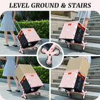 FELICON SELORSS Folding Utility Climber Cart Portable Rolling Crate-Pink - Image 3