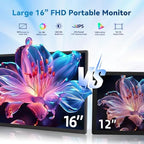 16" Portable Monitor Laptop Screen Extender 1200P FHD Travel Gaming Monitor - Image 2