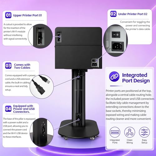 RDYMONKEY Photo Booth Printer Stand Heavy Duty Metal Printer Station Setup for DNP DS620 RX1HS QW410 HiTi P525L Professional Photobooth Printer Holder for Wedding Party Event - Image 2