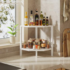 Creso hom Corner Shelf Stand, 2 Tier Industrial Corner Bookshelf - Image 4