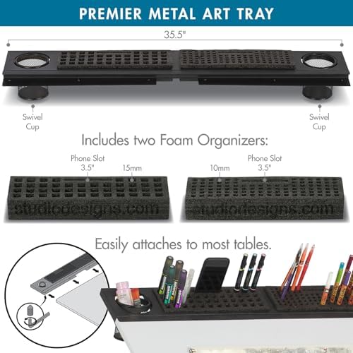 SD STUDIO DESIGNS Premier Art Supplies Metal Tray for Art/Craft Table, 36 Inch, Black - Image 5