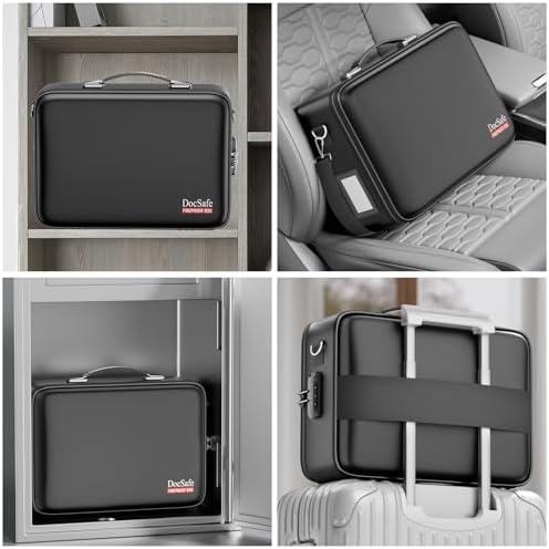 DocSafe Fireproof Document Box Hard Case with Lock ＆ Accordion File Folder - Image 6
