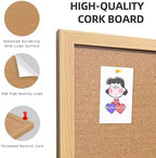 31.5"x48" Crude Wood Framed Hanging Cork Bulletin Board - Image 3