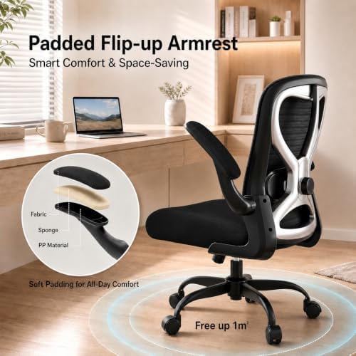 Ergonomic Home Office Chair, 4-Way Lumbar, Thick Cushion, 330LBS - Image 6