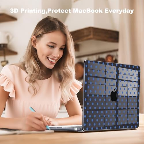 Teryeefi for MacBook Air 13 inch Case M5 M4 M3 M2 (2022-2026 Release) Model A3449 A3240 A3113 A2681, Plastic Hard Shell & Keyboard Cover & Screen Film for MacBook Air 13.6 inch Case - Black Polka Dots - Image 3