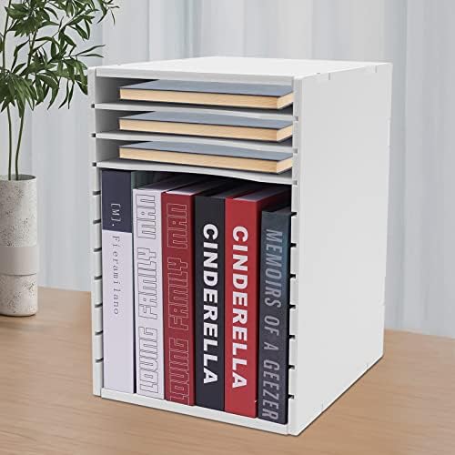 11 Slots Desktop File Sorter Paper Organizer Mail Organizer with Adjustable Drawer Literature Organizer Vertical Desktop Sorter Letter-size Shelves Durable Laminate Finish for Office School & Home - Image 4