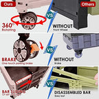 Foldable Utility Cart Portable Collapsible Crate Rolling Carts with Wheels Rolling Tote Basket Teacher Cart with Lid Wear-Resistant 360°Rotate Wheel Noiseless for Shopping Storage Office Use - Image 6