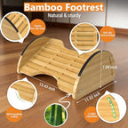 Bamboo Foot Rest for Under Desk at Work - Reversible Rocking Desk Footrest 2-in-1 with 6 Adjustable Heights, Ergonomic Foot Rest Under Desk with Anti-Slip Surface for Home, Office and Gaming - Image 3