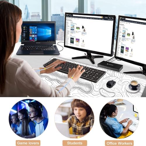 Mouse Pad,Large Pink Desk Mat, 4in1 XXL Mousepad + Keyboard Wrist Rest+Mouse Wrist Rest+Coaster Set with Ergonomic Desk Pad for Home Office Table Computer-Minimalist Topographic Map - Image 7