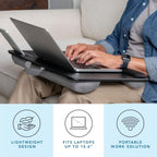 LAPGEAR Home Office Pro Lap Desk – Black Slate, Fits 15.6” Laptops - Image 2