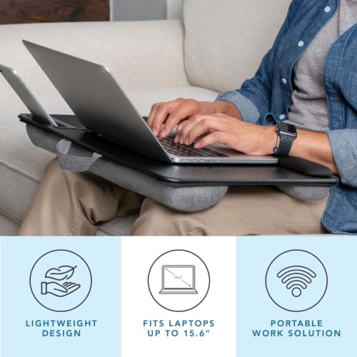 LAPGEAR Home Office Pro Lap Desk – Black Slate, Fits 15.6” Laptops - Image 2