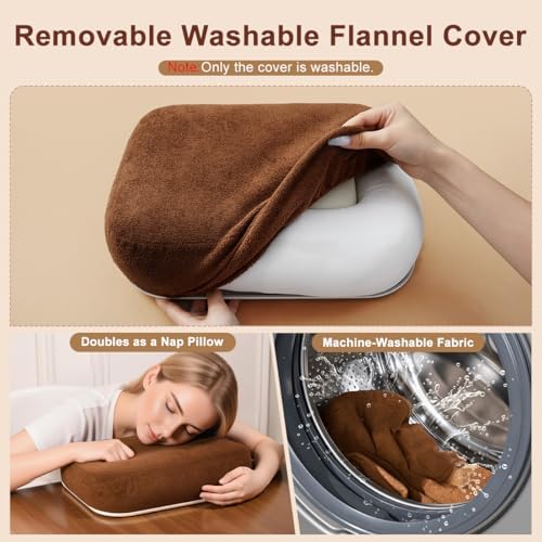 Tablet Pillow Stand with Snack Bowl, 360° Rotating Laptop Lap Desk for 4.7-13" Kindle/Tablet/Phone, 11-15" Laptop, Pillow Kindle Holder for Hands-Free Reading in Bed, Couch,Floor -Brown - Image 5