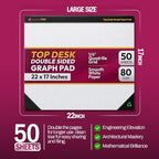 Large Graph Paper Pad 22x17 in, 2 Pack, 100 Sheets, 1/4 in Grid - Image 5