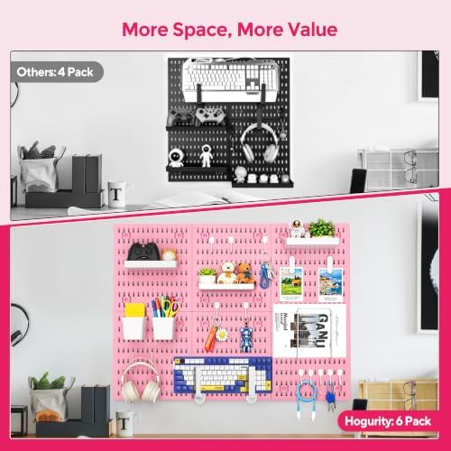 Pink Peg Board, 24"x36" Pegboard Wall Organizer, Includes 6PCS Pink Peg Boards and Accessories, Plastic Peg Board Panels for Craft Room, Office, Kitchen, Gaming Room - Image 5