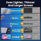 CIDETTY New Upgrad Laptop Screen Extender Monitor Portable, Ultra Light & Thin Triple Portable Monitor for Laptop 1080P FHD IPS Display for 13-17" Laptop, Plug & Play Compatiable with Win/Mac/Chrome - Image 6