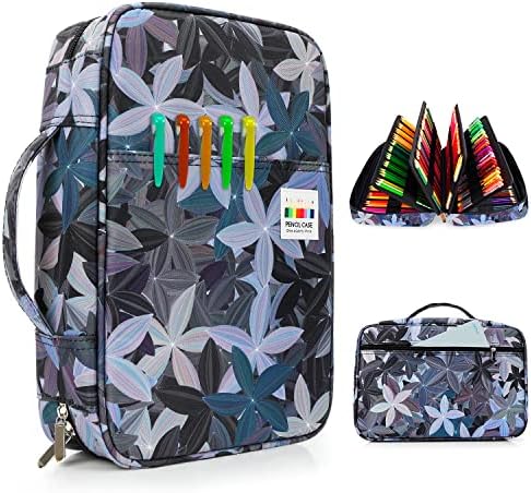 YOUSHAERS 300 Slots Pencil Case - Color Pencil Case Organizer Pen Case with Multilayer Holder for Prismacolor Colored Pencils & Gel Pen (Leaves) - Image 2