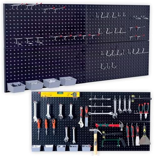 Wallmaster Garage Pegboard Storage Organizer - 48pcs Pegboard Hooks Set by Wallmaster