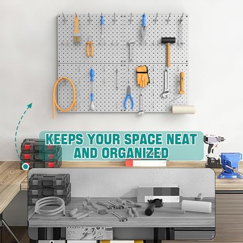 EVERHANGER Metal Pegboard Panels, Heavy Duty Pegboard Wall Organizer - Image 5
