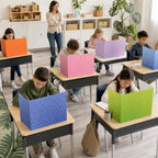 24 PCS Bulk Privacy Shields for Student Desk Colorful Swirl Style Testing Dividers Desk Privacy Shield Study Boards Panel Partition Folder for Back to School Classroom Must Have Teacher Table Supplies - Image 4