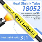 NineLeaf 8 Pack Compatible Labels Tape Replacement for Dymo 18052 1/4 inch Black on Yellow Heat Shrink Tube Labels 6mm x 1.5m for Wires and Cables Use in Rhino 4200 5200 5000 6000 3M Label Maker - Image 4