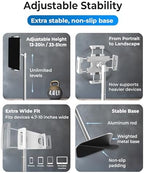 COOPER TabStand 20" Tall iPad Stand for Desk, Portable Monitor Stand Holder - Image 4