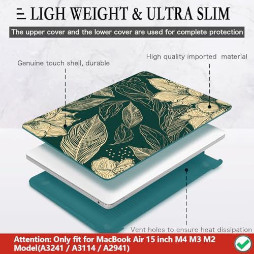 CISSOOK for MacBook Air 15 inch Case 2023 2024 2025 2026 Elegant Floral - Image 4