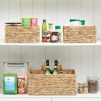 Vagusicc Wicker Basket, Set of 3 Hand-woven Storage Baskets for Organizing, Water Hyacinth Wicker Storage Basket Bins with Handles, Small Toilet Paper Storage Baskets for Shelves Pantry Baskets - Image 7