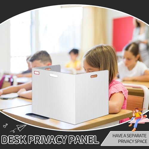 30 Pcs Desk Dividers for Students Plastic Durable and Waterproof Privacy Folders Shields Test Dividers(30pcs White) - Image 6