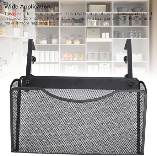 Fockety Desk Side Storage, No Drill Steel Under Desk Storage Laptop Holder, Mesh Hanging Desk Organizer, Clamp On Desk Shelf, Side Desk Organizer, Desk Storage Holder for Office and Home - Image 6