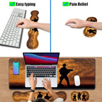 4 in 1 Ergonomic Keyboard Wrist Rest & Mouse Pad Wrist Rest Set, Large XXL Gaming Desk Mat 31.5"x 11.8" with Non-Slip Base, Memory Foam for Home Office Study Gaming, American Soldiers - Image 6