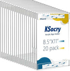 20 Pcs Acrylic Sign Holder 8.5 x 11, Vertical Wall Mount Sign Holders by KSacry