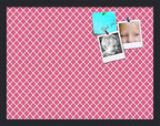 PinPix 22x17 inch Cork Bulletin Board. This Decorative Framed Pin Board Comes with Diamond Pattern in Hot Pink Design and Satin Black. Ideal for Home, Office Decor or School (PinPix-302) by PinPixBulletinBoards