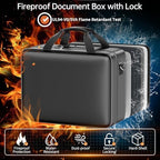 ENGPOW Fireproof Document Box with Lock & 13 Pockets Accordion File Folder - Image 2