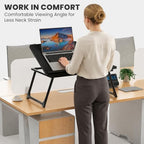 Laptop Bed Desk, 5-Angle Adjustable Bed Laptop Table with Cup Holder - Image 7