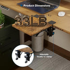 BONTEC Ergonomic Desk Extender Tray, 9.5"x9.1" Table Mount Arm Wrist Rest Shelf, 90° Foldable Elbow Support, Clamp on Computer Arm Rest for Desk, Office & Home Use, Durable & Easy to Install - Image 2