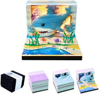 3D Calendar 2027, Desk Time Piece Calendar 2027,Tear-Away 3D Paper Art Notepad w LED Lights,Creative 3D Memo Artsy Pad Calendars, DIY Paper Carving Gift (Ocean Shark) by Ksgolif