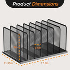 Kuntine.B 7-Section Upright Desk File Organizer Black 1 Pack - Image 2