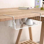 Under Shelf Storage Basket, Pantry Organizers and Laundry Room Organization, Multipurpose Metal Under Cabinet Shelf Wire Basket for Kitchen, Office, Desk (32cm/12.6in) - Image 5