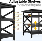 23.6"x23.6" Large Printer Stand with Adjustable Storage Shelf - Image 4
