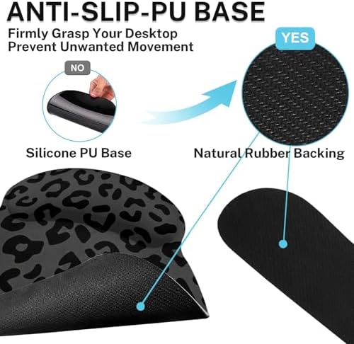 Britimes Keyboard Mouse Pad Set, 4 in 1 Desk Mat Set, Grey Leopard Cheetah - Image 5
