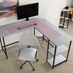 Vyaaa L Shaped Desk Mat, (39"+ 39") x 13" Corner Desk Mat, Green and Pink - Image 6