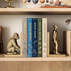 Gold Evolution Book Ends, Monkey to Man Bookends for Heavy Books - Image 6